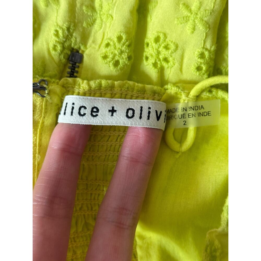 Alice + Olivia dress Fae Eyelet Embroidered minidress size 2 - Picture 5 of 7